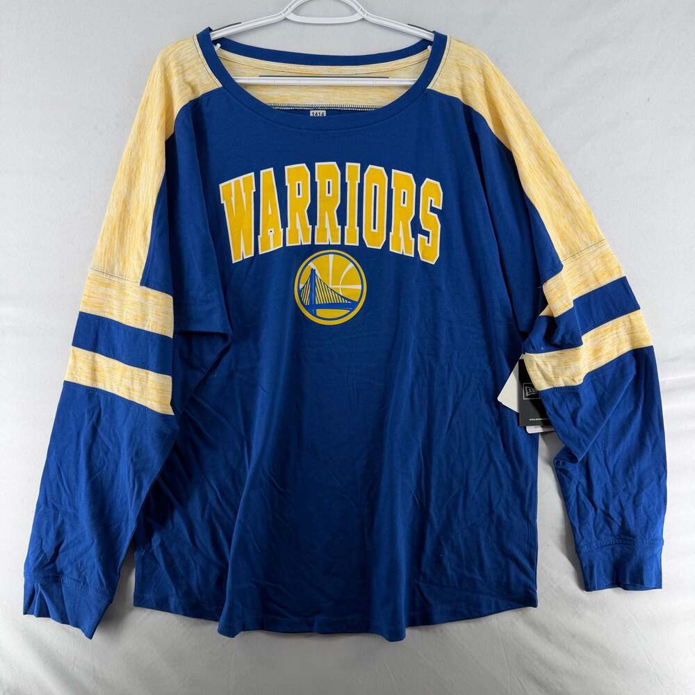 1414 Women's New Era Golden State Warriors Long Sleeve Raglan T-Shirt, 2XL